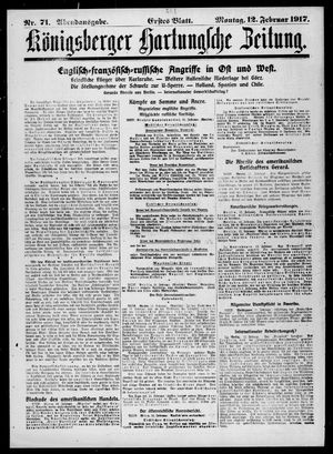 Königsberger Hartungsche Zeitung vom 12.02.1917