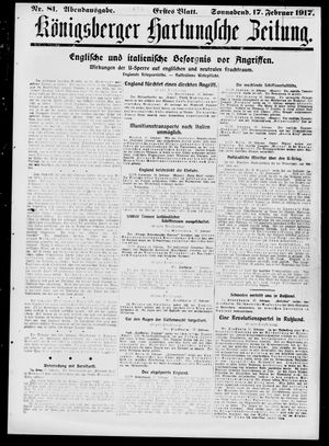 Königsberger Hartungsche Zeitung vom 17.02.1917