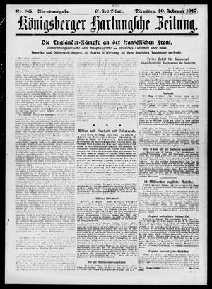 Königsberger Hartungsche Zeitung on Feb 20, 1917