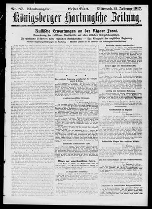 Königsberger Hartungsche Zeitung vom 21.02.1917