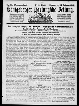 Königsberger Hartungsche Zeitung on Feb 24, 1917