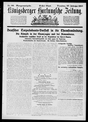 Königsberger Hartungsche Zeitung vom 27.02.1917