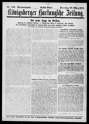 Königsberger Hartungsche Zeitung vom 20.03.1917