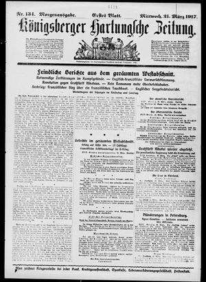 Königsberger Hartungsche Zeitung vom 21.03.1917