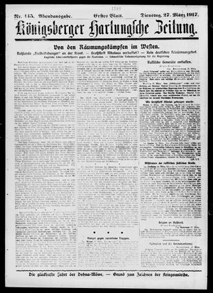 Königsberger Hartungsche Zeitung vom 27.03.1917