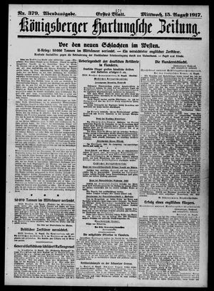 Königsberger Hartungsche Zeitung vom 15.08.1917