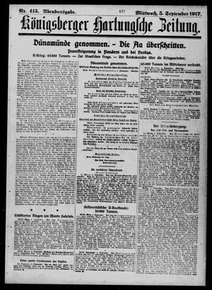 Königsberger Hartungsche Zeitung vom 05.09.1917