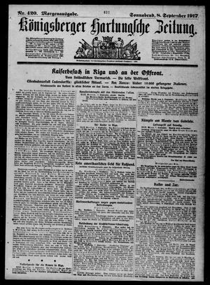 Königsberger Hartungsche Zeitung vom 08.09.1917