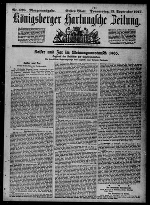Königsberger Hartungsche Zeitung on Sep 13, 1917