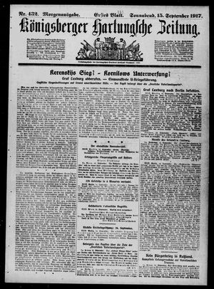 Königsberger Hartungsche Zeitung on Sep 15, 1917