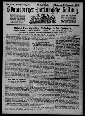 Königsberger Hartungsche Zeitung vom 07.11.1917