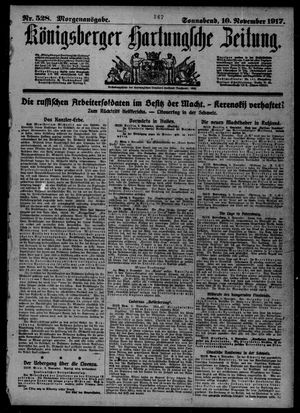 Königsberger Hartungsche Zeitung vom 10.11.1917