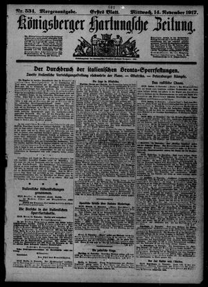 Königsberger Hartungsche Zeitung vom 14.11.1917