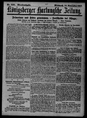 Königsberger Hartungsche Zeitung vom 14.11.1917