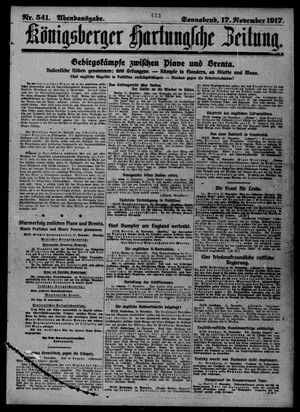 Königsberger Hartungsche Zeitung on Nov 17, 1917