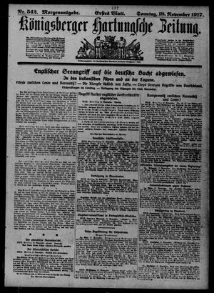 Königsberger Hartungsche Zeitung on Nov 18, 1917