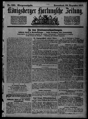 Königsberger Hartungsche Zeitung vom 22.12.1917