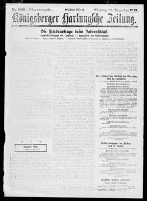 Königsberger Hartungsche Zeitung on Dec 31, 1917