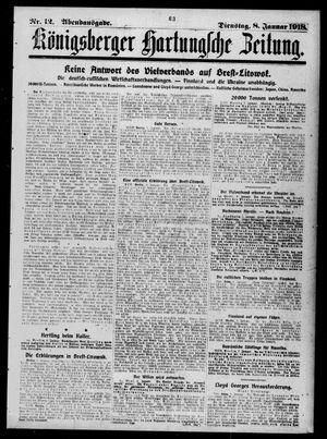 Königsberger Hartungsche Zeitung vom 08.01.1918