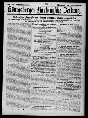 Königsberger Hartungsche Zeitung on Jan 16, 1918
