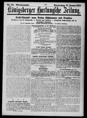 Königsberger Hartungsche Zeitung on Jan 17, 1918