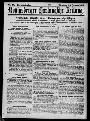Königsberger Hartungsche Zeitung on Jan 29, 1918