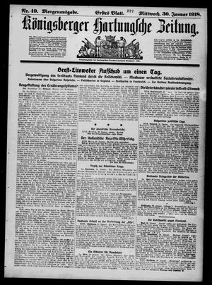 Königsberger Hartungsche Zeitung on Jan 30, 1918