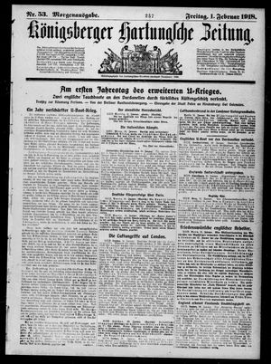 Königsberger Hartungsche Zeitung vom 01.02.1918