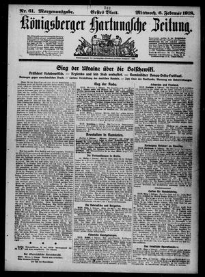 Königsberger Hartungsche Zeitung vom 06.02.1918