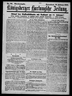 Königsberger Hartungsche Zeitung on Feb 16, 1918