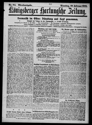 Königsberger Hartungsche Zeitung on Feb 19, 1918