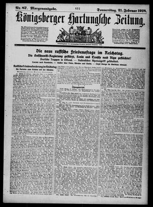 Königsberger Hartungsche Zeitung vom 21.02.1918