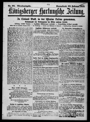 Königsberger Hartungsche Zeitung on Feb 23, 1918