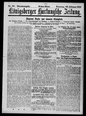 Königsberger Hartungsche Zeitung vom 26.02.1918
