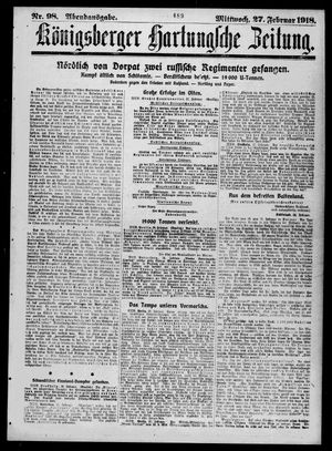 Königsberger Hartungsche Zeitung vom 27.02.1918