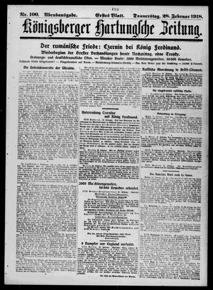 Königsberger Hartungsche Zeitung vom 28.02.1918