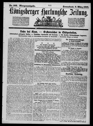 Königsberger Hartungsche Zeitung on Mar 2, 1918