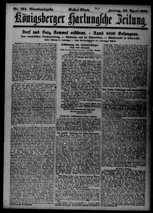 Königsberger Hartungsche Zeitung vom 26.04.1918