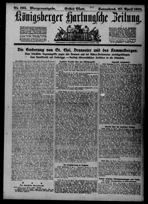 Königsberger Hartungsche Zeitung on Apr 27, 1918