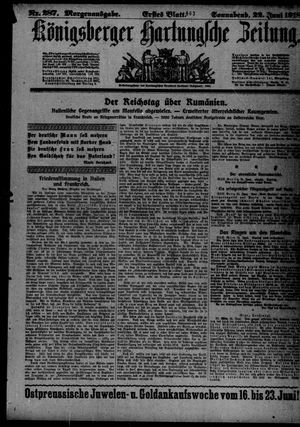Königsberger Hartungsche Zeitung vom 22.06.1918