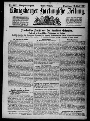 Königsberger Hartungsche Zeitung on Jul 16, 1918
