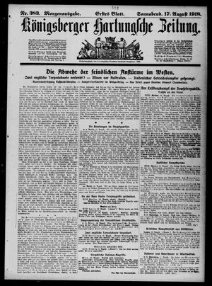 Königsberger Hartungsche Zeitung on Aug 17, 1918