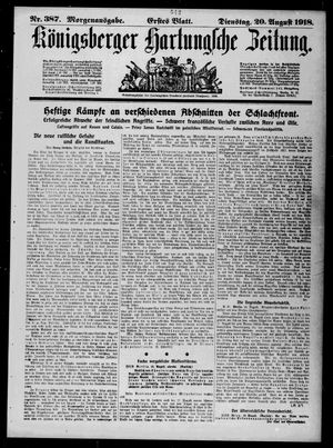 Königsberger Hartungsche Zeitung vom 20.08.1918