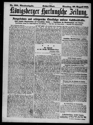 Königsberger Hartungsche Zeitung vom 20.08.1918