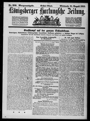 Königsberger Hartungsche Zeitung vom 21.08.1918