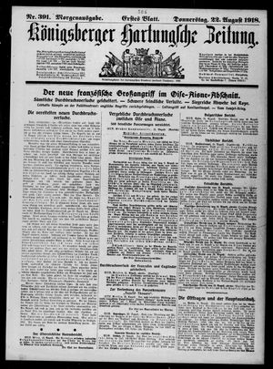 Königsberger Hartungsche Zeitung vom 22.08.1918