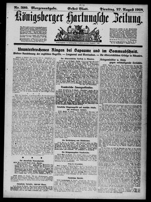 Königsberger Hartungsche Zeitung on Aug 27, 1918
