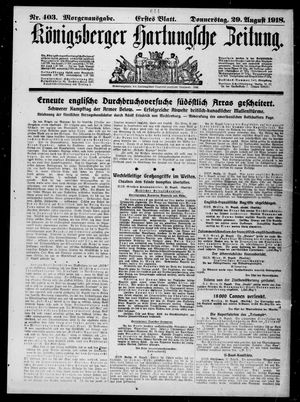 Königsberger Hartungsche Zeitung on Aug 29, 1918