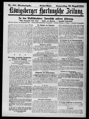 Königsberger Hartungsche Zeitung on Aug 29, 1918