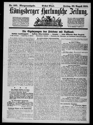 Königsberger Hartungsche Zeitung on Aug 30, 1918